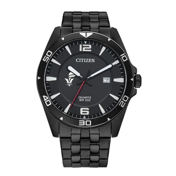 Men's  Fort Valley State Wildcats Quartz Black-Tone Stainless Steel Watch