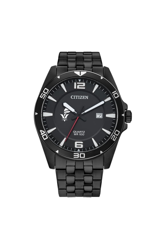Men's  Fort Valley State Wildcats Quartz Black-Tone Stainless Steel Watch