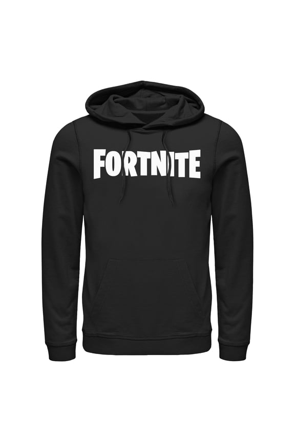 Men's Fortnite Classic White Logo Pull Over Hoodie Black 2X Large