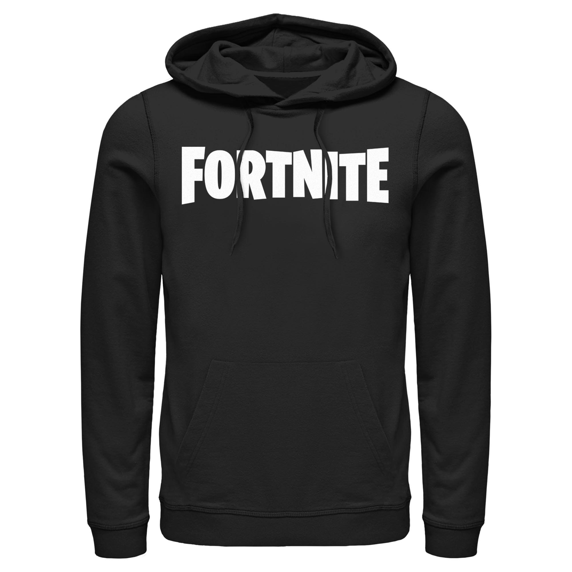 Men s Fortnite Classic White Logo Pull Over Hoodie Black Large