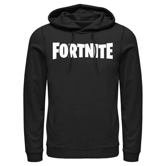 Men's Fortnite Classic White Logo Pull Over Hoodie Black Medium