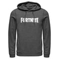 thumbnail image 1 of Men's Fortnite Classic White Logo Pull Over Hoodie Charcoal Heather Small, 1 of 4