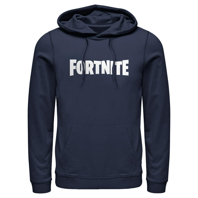 Men s Fortnite Classic White Logo Pull Over Hoodie Navy Blue 2X Large Walmart