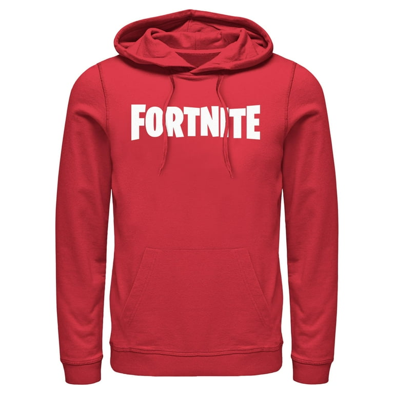 Men s Fortnite Classic White Logo Pull Over Hoodie Red Small