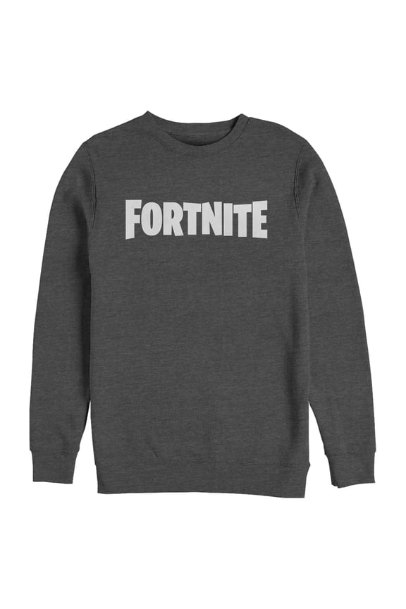 Men's Fortnite Classic White Logo  Sweatshirt Charcoal Heather Small