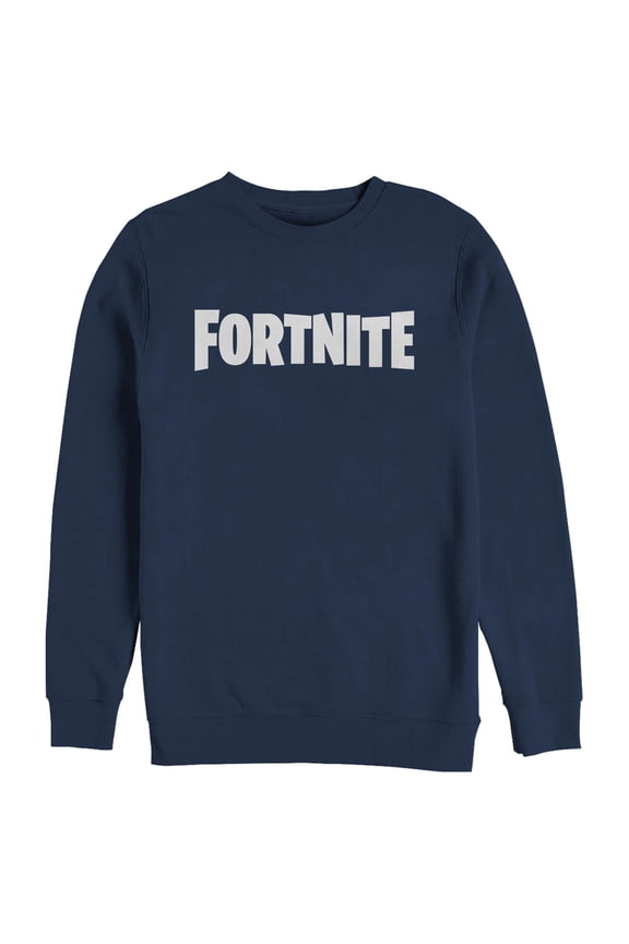 Men's Fortnite Classic White Logo Sweatshirt Navy Blue X Large