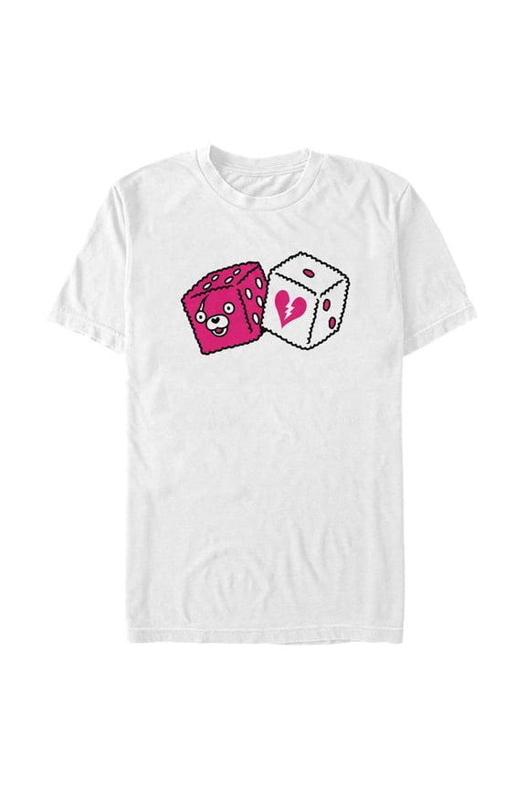 Men's Fortnite Cuddle Team Leader Large Dice Graphic Tee White 2X Large