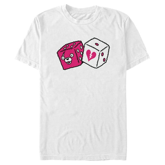 Men's Fortnite Cuddle Team Leader Large Dice Graphic Tee White X Large