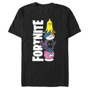 Mens Fortnite Cute Characters Logo Graphic Tee Black X Large