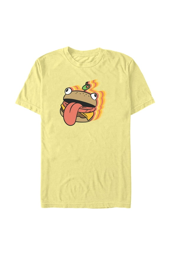 Men's Fortnite Durr Burger Sticker Graphic Tee Banana Small