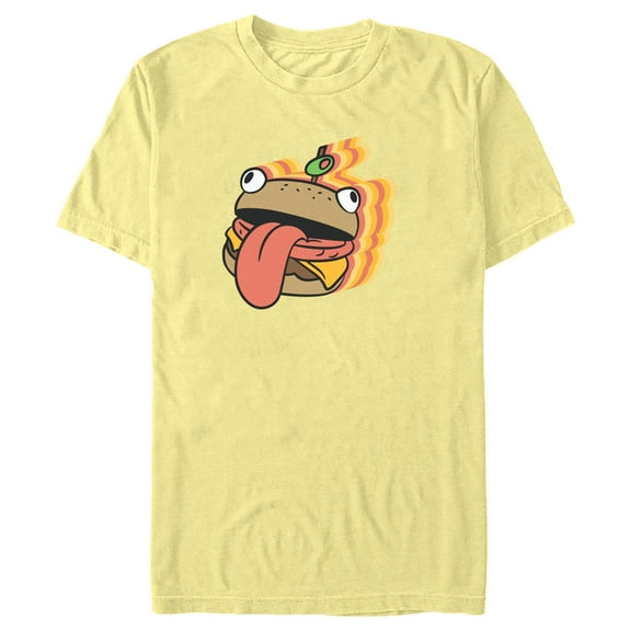 Men's Fortnite Durr Burger Sticker Graphic Tee Banana Small