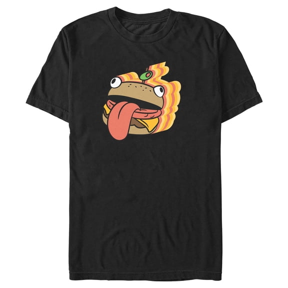 Men's Fortnite Durr Burger Sticker Graphic Tee Black Small