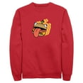 thumbnail image 1 of Men's Fortnite Durr Burger Sticker  Sweatshirt Red Large, 1 of 4