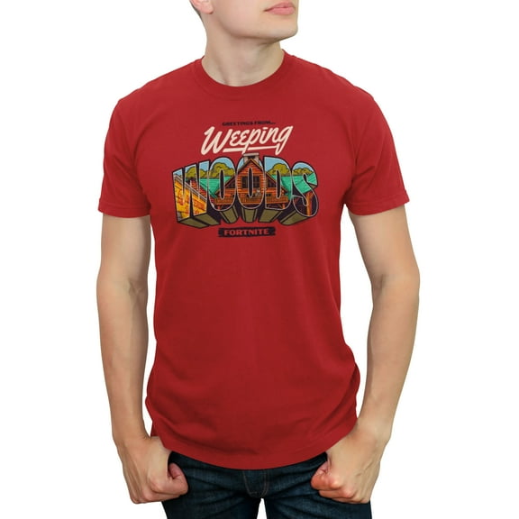 Men's Fortnite Greetings From Weeping Woods Graphic T-Shirt