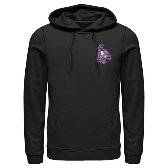 Men's Fortnite Llama Pinatas Pocket Logo Pull Over Hoodie Black Large