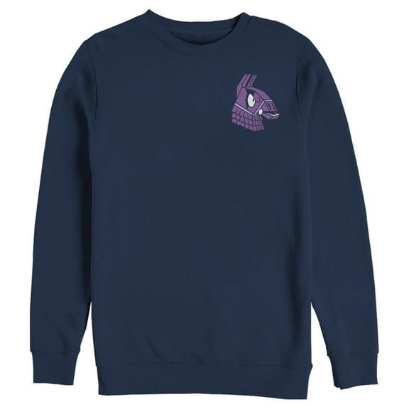 Men's Fortnite Llama Pinatas Pocket Logo Sweatshirt Navy Blue 2X Large