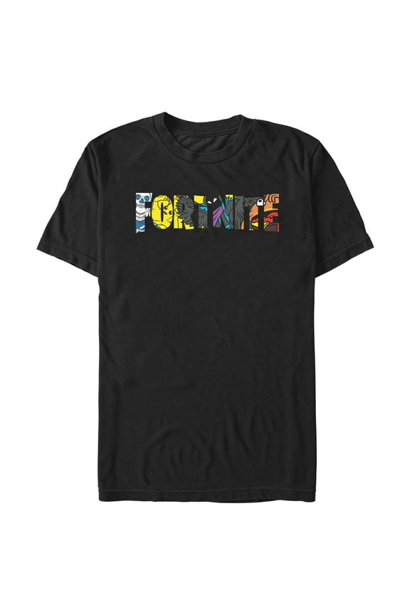 Men's Fortnite Logo Character Fill Graphic Tee Black Medium