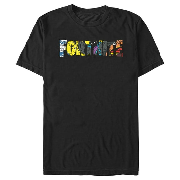 Men's Fortnite Logo Character Fill  Graphic Tee Black Small
