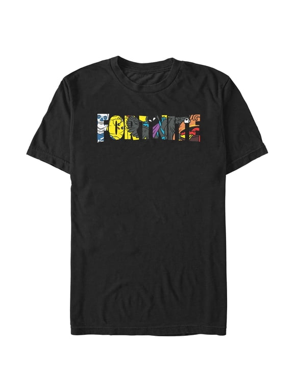 Men's Fortnite Logo Character Fill Graphic Tee Black X Large
