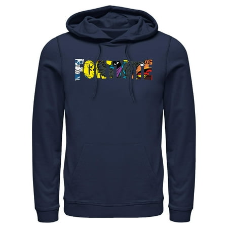 Men's Fortnite Logo Character Fill Pull Over Hoodie Navy Blue 3X Large
