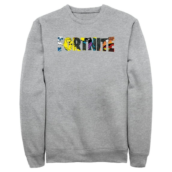 Men's Fortnite Logo Character Fill Sweatshirt Athletic Heather 2X Large