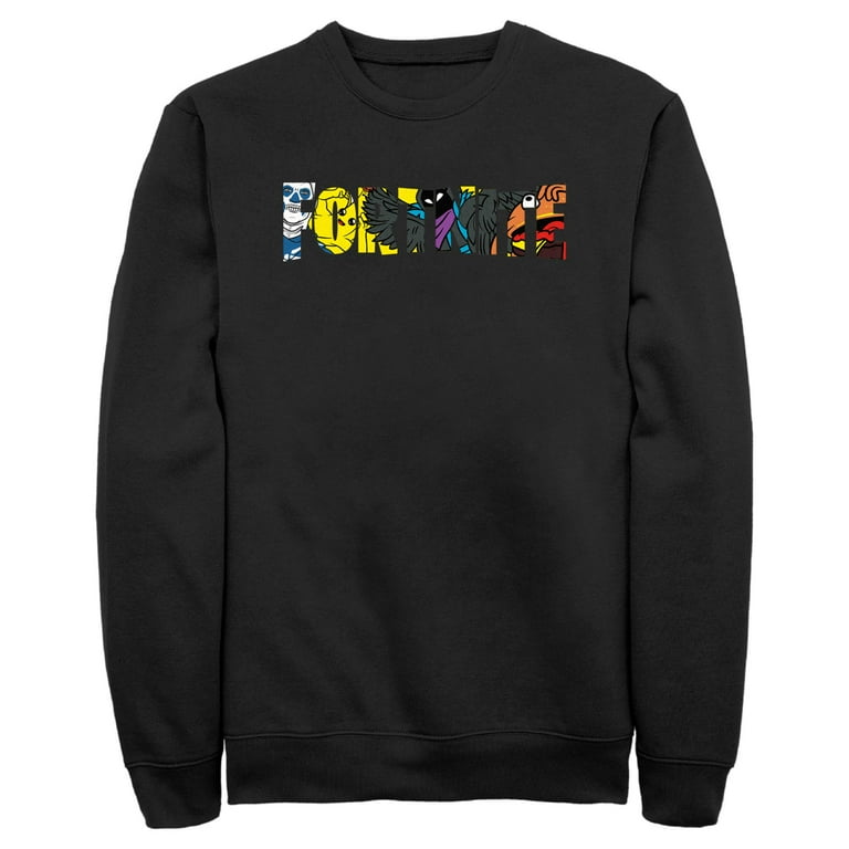 Men s Fortnite Logo Character Fill Sweatshirt Black 2X Large