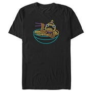 Men's Fortnite Neon Fishstick Ramen  Graphic Tee Black 2X Large