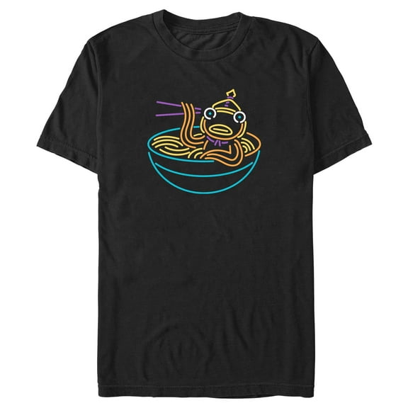 Men's Fortnite Neon Fishstick Ramen Graphic Tee Black 2X Large