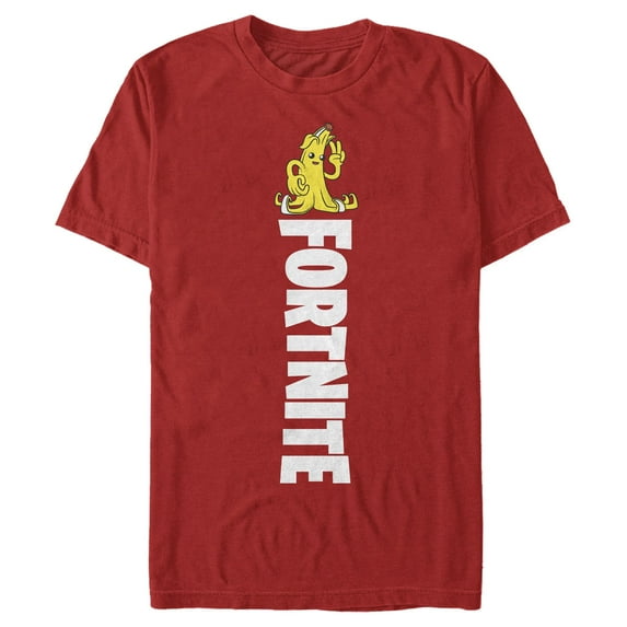 Men's Fortnite Peely Peace Sign Logo Graphic Tee Red Small
