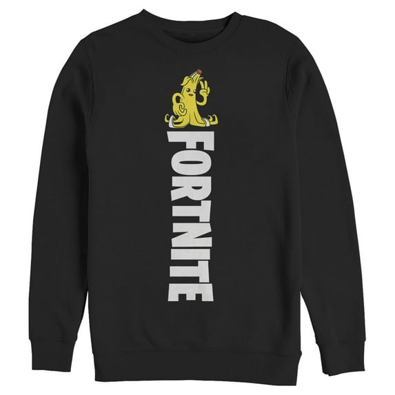 Men's Fortnite Peely Peace Sign Logo Sweatshirt Black Small