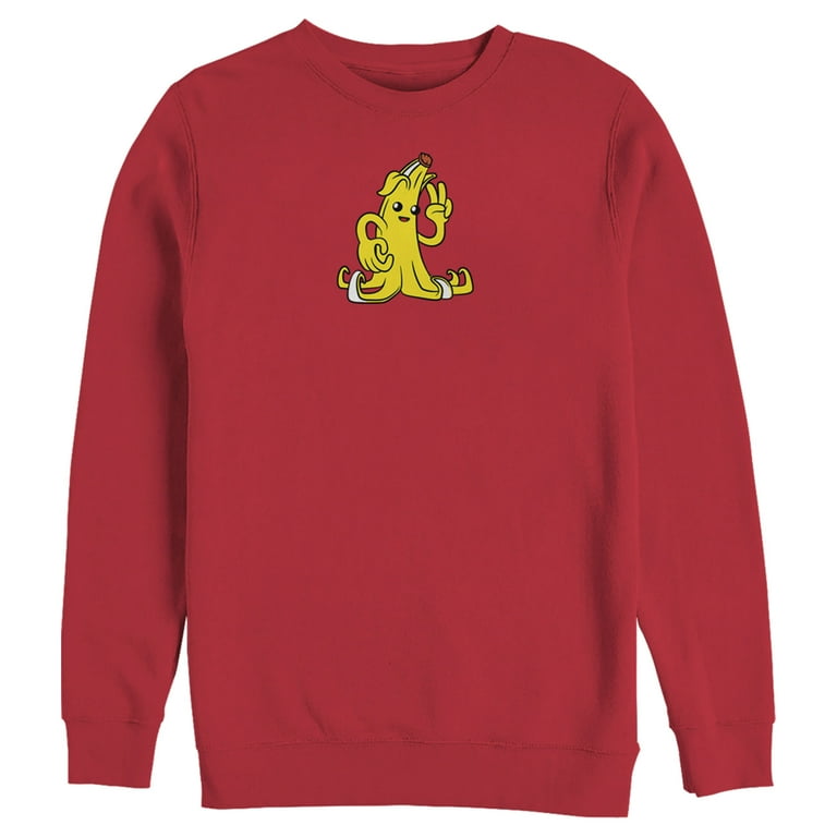 Men s Fortnite Peely Peace Sign Sweatshirt Red Large