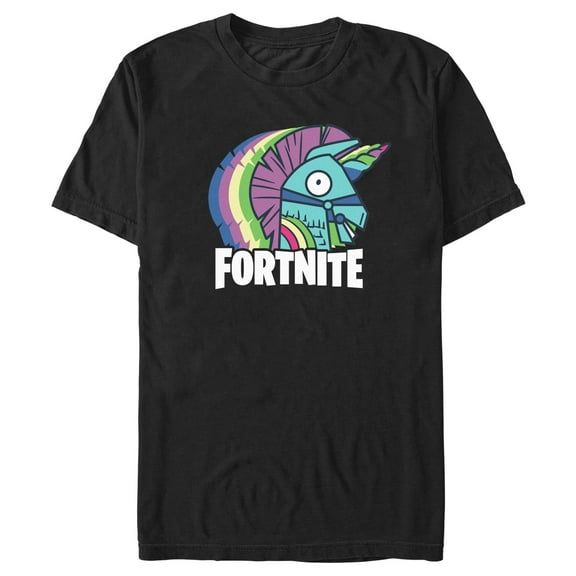 Men's Fortnite Rainbow Smash  Graphic Tee Black 3X Large