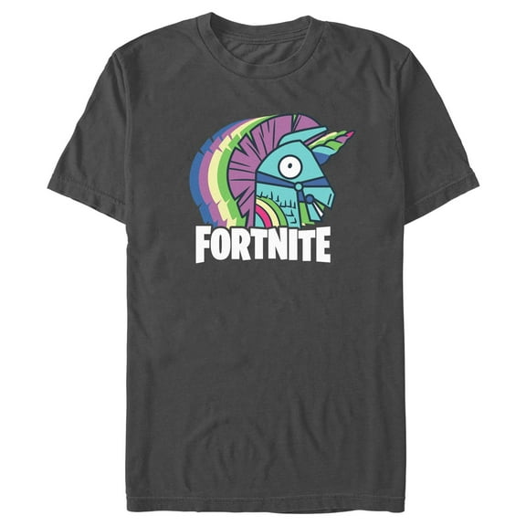 Men's Fortnite Rainbow Smash  Graphic Tee Charcoal X Large