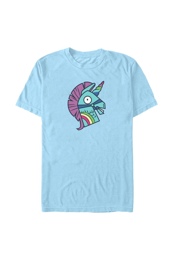 Men's Fortnite Rainbow Smash Large Graphic Tee Light Blue 2X Large