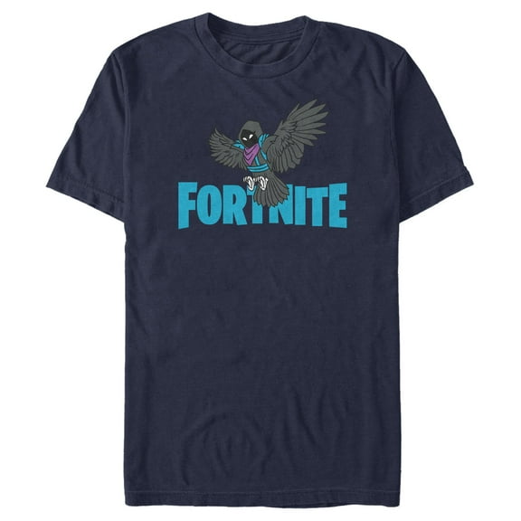 Men's Fortnite Raven Logo Graphic Tee Navy Blue Large
