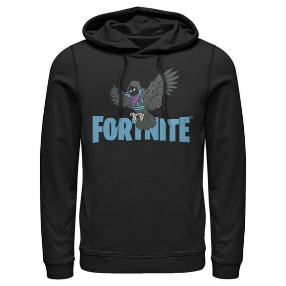 Men's Fortnite Raven Logo Pull Over Hoodie Black 3X Large