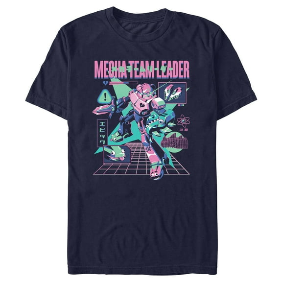 Men's Fortnite Retro Mecha Team Leader  Graphic Tee Navy Blue Large