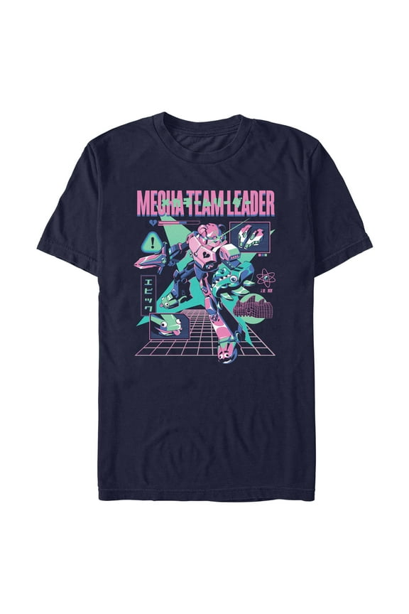 Men's Fortnite Retro Mecha Team Leader  Graphic Tee Navy Blue Large