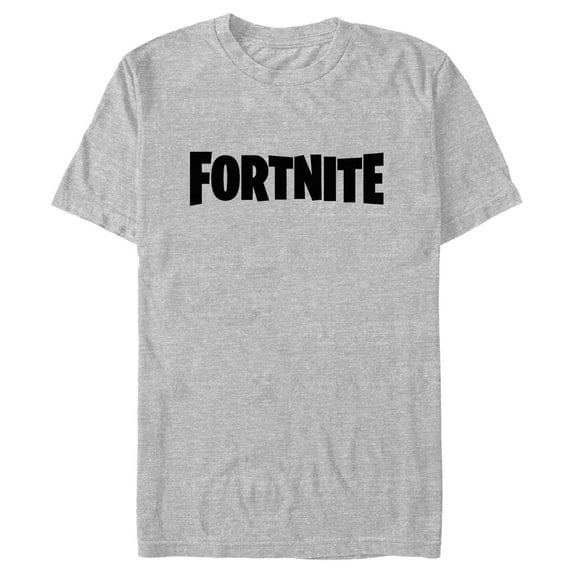 Men's Fortnite Simple Black Logo Graphic Tee Athletic Heather Large