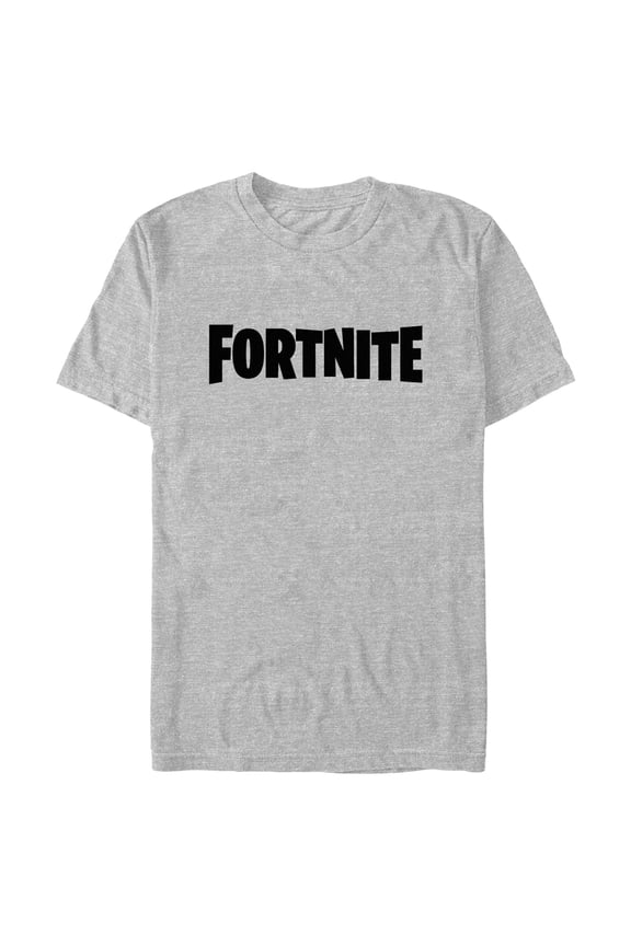 Men's Fortnite Simple Black Logo  Graphic Tee Athletic Heather Medium