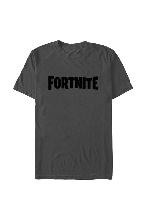 Men's Fortnite Simple Black Logo Graphic Tee Charcoal Small