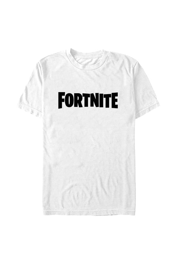 Men's Fortnite Simple Black Logo Graphic Tee White 2X Large
