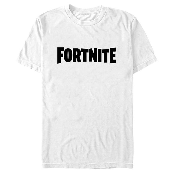 Men's Fortnite Simple Black Logo Graphic Tee White Medium