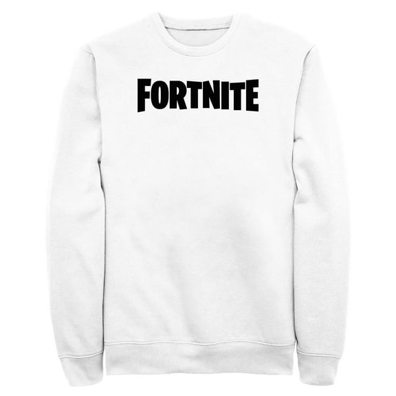 Men's Fortnite Simple Black Logo Sweatshirt White Large