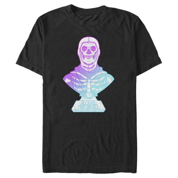Men's Fortnite Skull Trooper All Hail Glow Graphic Tee Black Large