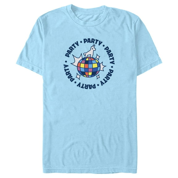 Men's Fortnite Supply Llama Disco Party  Graphic Tee Light Blue 3X Large