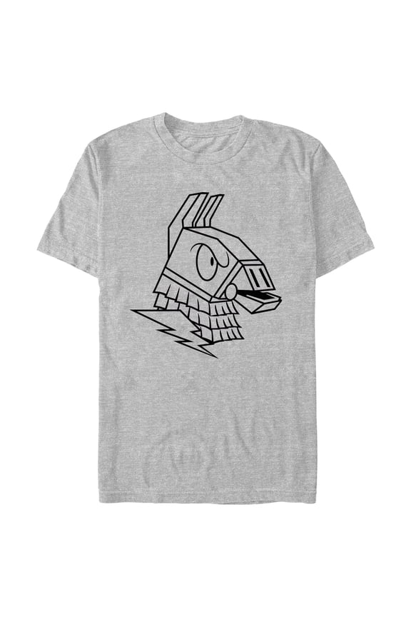 Men's Fortnite Supply Llama Outlined Portrait Graphic Tee Athletic Heather Large