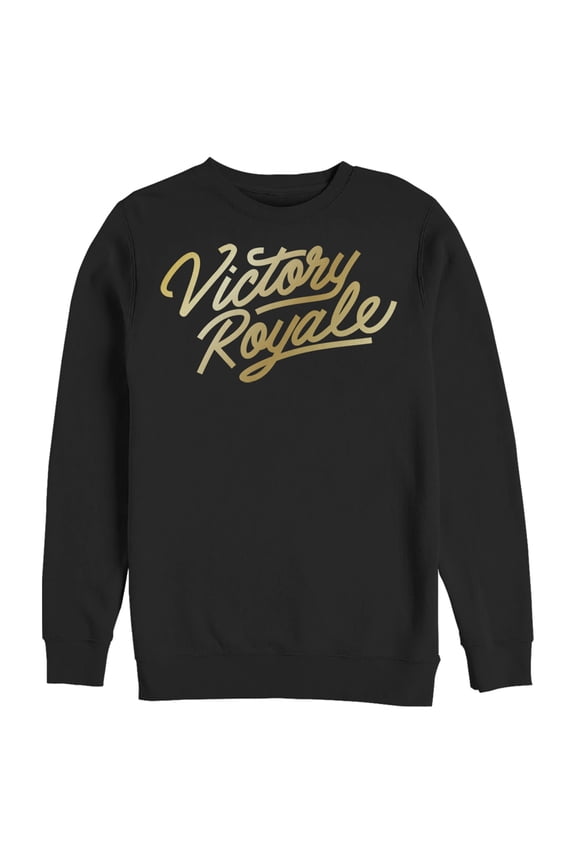 Men's Fortnite Victory Royale Gold Script  Sweatshirt Black 2X Large
