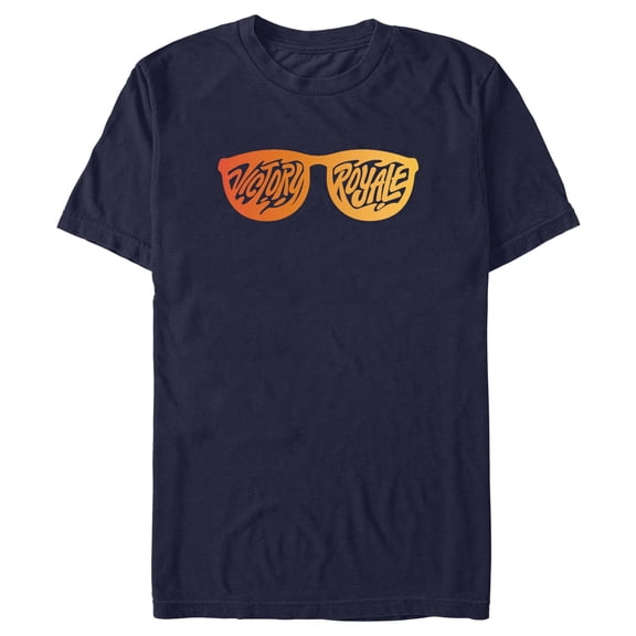 Men's Fortnite Victory Royale Orange Shades  Graphic Tee Navy Blue 2X Large