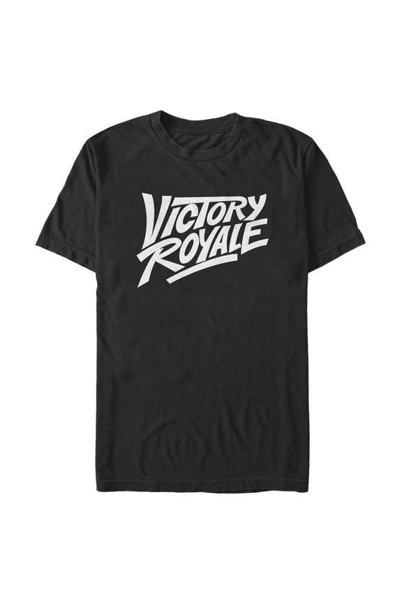 Men's Fortnite Victory Royale White Logo  Graphic Tee Black Small